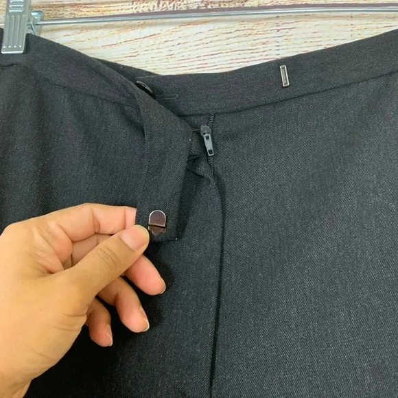 Tahari Wool Blend Pants Solid Black St Leg - Picture 3 of 10